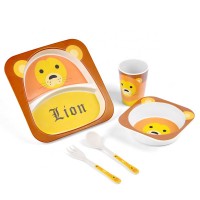 AYC factory eco friendly kids bamboo fiber dinner tableware set