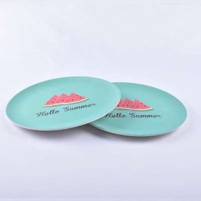 Environmental biodegradable 8 inch OEM bamboo fiber round plate