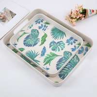 Manufacturer OEM printed bamboo fiber serving tray