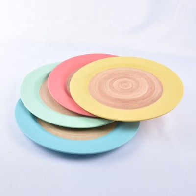 High quality hot selling eco- friendly bamboo fiber round plate