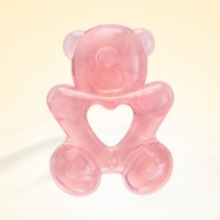 funny baby teether hot sale silicone animal bear pink cheap small baby teether