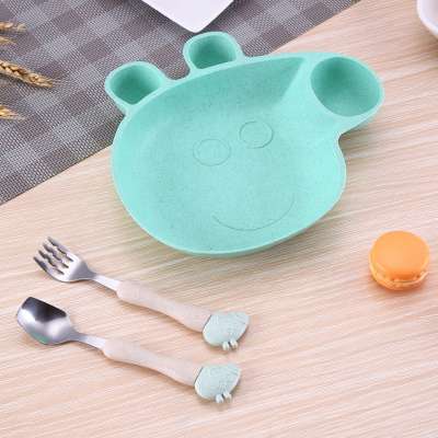 Biodegradable Eco-friendly Microwave Safe Wheat Straw Kids Plate Dinnerware Set