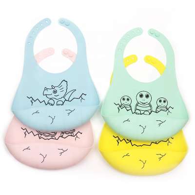 Wholesale Customized Waterproof Soft Silicone Baby Bibs With Pocket