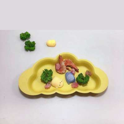 AYC Biodegradable Cloud Rain Plate Matt Smooth Novel Cute Dish Dinnerware Kid Children Baby